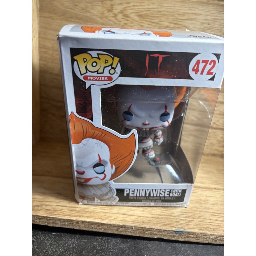 Funko Pop Movies IT Pennywise with Boat Vinyl Figure 472 Horror Collectible - Picture 5 of 7
